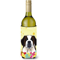 "Caroline's Treasures BB1928LITERK ""Saint Bernard Easter Egg Hunt"" Wine Bottle Hugger Koozie, 750ml, Multicolor"