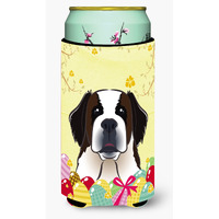 "Caroline's Treasures BB1928TBC ""Saint Bernard Easter Egg Hunt"" Tall Boy Hugger Koozie, Multicolor"