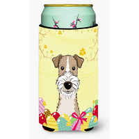 "Caroline's Treasures BB1929TBC ""Wire Haired Fox Terrier Easter Egg Hunt"" Tall Boy Hugger Koozie, Multicolor"