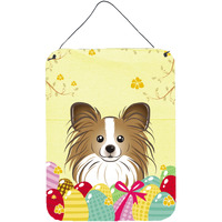 "Caroline's Treasures Papillon Easter Egg Hunt Wall or Door Hanging Prints BB1930DS1216, 16HX12W, Multicolor"