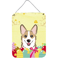 "Caroline's Treasures Sable Corgi Easter Egg Hunt Wall or Door Hanging Prints BB1935DS1216, 16HX12W, Multicolor"