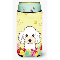 "Caroline's Treasures BB1939TBC ""White Poodle Easter Egg Hunt"" Tall Boy Hugger Koozie, Multicolor"