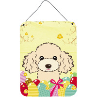 "Caroline's Treasures Buff Poodle Easter Egg Hunt Wall or Door Hanging Prints BB1940DS1216, 16HX12W, Multicolor"