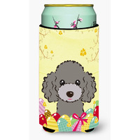 "Caroline's Treasures BB1941TBC ""Silver Gray Poodle Easter Egg Hunt"" Tall Boy Hugger Koozie, Multicolor"