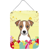 "Caroline's Treasures Jack Russell Terrier Easter Egg Hunt Wall or Door Hanging Prints BB1942DS1216, 16HX12W, Multicolor"