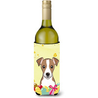 "Caroline's Treasures BB1942LITERK ""Jack Russell Terrier Easter Egg Hunt"" Wine Bottle Hugger Koozie, 750ml, Multicolor"