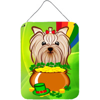 "Caroline's Treasures Yorkie Yorkshire Terrier St. Patrick's Day Wall or Door Hanging Prints BB1948DS1216, 16HX12W, Multicolor"