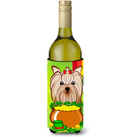 "Caroline's Treasures BB1948LITERK ""Yorkie Yorkshire Terrier St. Patrick's Day"" Wine Bottle Hugger Koozie, 750ml, Multicolor"