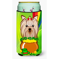 "Caroline's Treasures BB1948TBC ""Yorkie Yorkshire Terrier St. Patrick's Day"" Tall Boy Hugger Koozie, Multicolor"