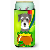 "Caroline's Treasures BB1950TBC ""Schnauzer St. Patrick's Day"" Tall Boy Hugger Koozie, Multicolor"