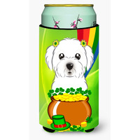 "Caroline's Treasures BB1952TBC ""Maltese St. Patrick's Day"" Tall Boy Hugger Koozie, Multicolor"