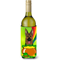 "Caroline's Treasures BB1955LITERK ""German Shepherd St. Patrick's Day"" Wine Bottle Hugger Koozie, 750ml, Multicolor"