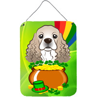 "Caroline's Treasures Cocker Spaniel St. Patrick's Day Wall or Door Hanging Prints BB1960DS1216, 16HX12W, Multicolor"
