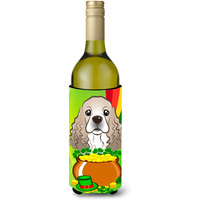"Caroline's Treasures BB1960LITERK ""Cocker Spaniel St. Patrick's Day"" Wine Bottle Hugger Koozie, 750ml, Multicolor"
