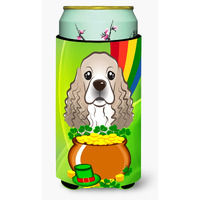 "Caroline's Treasures BB1960TBC ""Cocker Spaniel St. Patrick's Day"" Tall Boy Hugger Koozie, Multicolor"