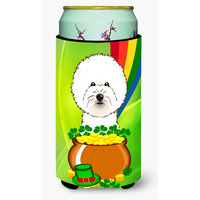 "Caroline's Treasures BB1961TBC ""Bichon Frise St. Patrick's Day"" Tall Boy Hugger Koozie, Multicolor"