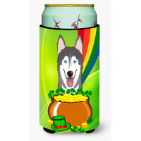 "Caroline's Treasures BB1962TBC ""Alaskan Malamute St. Patrick's Day"" Tall Boy Hugger Koozie, Multicolor"