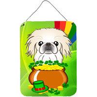"Caroline's Treasures Pekingese St. Patrick's Day Wall or Door Hanging Prints BB1965DS1216, 16HX12W, Multicolor"