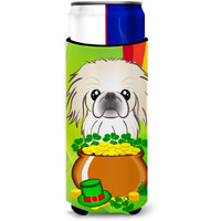 "Caroline's Treasures BB1965MUK ""Pekingese St. Patrick's Day Michelob Ultra Koozies for Slim Cans, Multicolor"