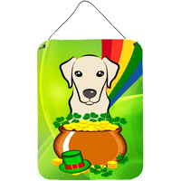 "Caroline's Treasures Yellow Labrador St. Patrick's Day Wall or Door Hanging Prints BB1966DS1216, 16""H x 12""W, Multicolor"