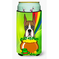 "Caroline's Treasures BB1967TBC ""Boxer St. Patrick's Day"" Tall Boy Hugger Koozie, Multicolor"