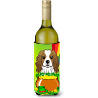 "Caroline's Treasures BB1968LITERK ""Cavalier Spaniel St. Patrick's Day"" Wine Bottle Hugger Koozie, 750ml, Multicolor"