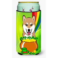 "Caroline's Treasures BB1969TBC ""Shiba Inu St. Patrick's Day"" Tall Boy Hugger Koozie, Multicolor"