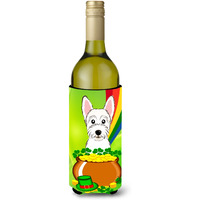"Caroline's Treasures BB1970LITERK ""Westie St. Patrick's Day"" Wine Bottle Hugger Koozie, 750ml, Multicolor"