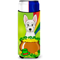 "Caroline's Treasures BB1970MUK ""Westie St. Patrick's Day Michelob Ultra Koozies for Slim Cans, Multicolor"