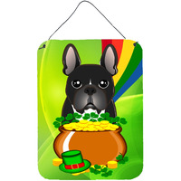 "Caroline's Treasures French Bulldog St. Patrick's Day Wall or Door Hanging Prints BB1971DS1216, 16HX12W, Multicolor"