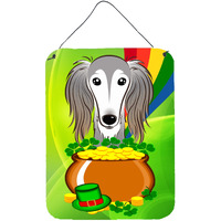 "Caroline's Treasures Saluki St. Patrick's Day Wall or Door Hanging Prints BB1973DS1216, 16HX12W, Multicolor"