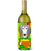 "Caroline's Treasures BB1973LITERK ""Saluki St. Patrick's Day"" Wine Bottle Hugger Koozie, 750ml, Multicolor"