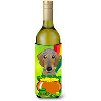 "Caroline's Treasures BB1977LITERK ""Wirehaired Dachshund St. Patrick's Day"" Wine Bottle Hugger Koozie, 750ml, Multicolor"