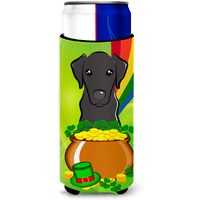 "Caroline's Treasures BB1979MUK ""Black Labrador St. Patrick's Day Michelob Ultra Koozies for Slim Cans, Multicolor"