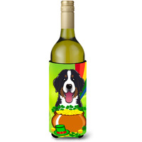 "Caroline's Treasures BB1981LITERK ""Bernese Mountain Dog St. Patrick's Day"" Wine Bottle Hugger Koozie, 750ml, Multicolor"