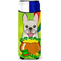 "Caroline's Treasures BB1982MUK ""French Bulldog St. Patrick's Day Michelob Ultra Koozies for Slim Cans, Multicolor"