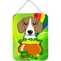 "Caroline's Treasures Beagle St. Patrick's Day Wall or Door Hanging Prints BB1983DS1216, 16HX12W, Multicolor"