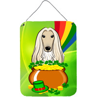 "Caroline's Treasures Afghan Hound St. Patrick's Day Wall or Door Hanging Prints BB1988DS1216, 16HX12W, Multicolor"
