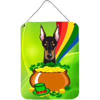 "Caroline's Treasures Doberman St. Patrick's Day Wall or Door Hanging Prints BB1989DS1216, 16HX12W, Multicolor"