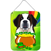 "Caroline's Treasures Saint Bernard St. Patrick's Day Wall or Door Hanging Prints BB1990DS1216, 16HX12W, Multicolor"