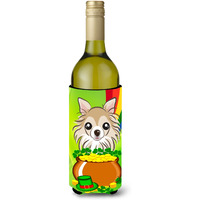 "Caroline's Treasures BB1995LITERK ""Chihuahua St. Patrick's Day"" Wine Bottle Hugger Koozie, 750ml, Multicolor"