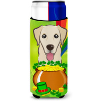 "Caroline's Treasures BB1996MUK ""Golden Retriever St. Patrick's Day Michelob Ultra Koozies for Slim Cans, Multicolor"