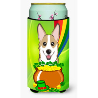 "Caroline's Treasures BB1997TBC ""Sable Corgi St. Patrick's Day"" Tall Boy Hugger Koozie, Multicolor"