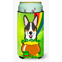 "Caroline's Treasures BB1999TBC ""Tricolor Corgi St. Patrick's Day"" Tall Boy Hugger Koozie, Multicolor"