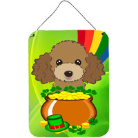 "Caroline's Treasures Chocolate Brown Poodle St. Patrick's Day Wall or Door Hanging Prints BB2000DS1216, 16HX12W, Multicolor"