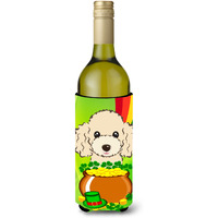 "Caroline's Treasures BB2002LITERK ""Buff Poodle St. Patrick's Day"" Wine Bottle Hugger Koozie, 750ml, Multicolor"