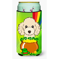 "Caroline's Treasures BB2002TBC ""Buff Poodle St. Patrick's Day"" Tall Boy Hugger Koozie, Multicolor"