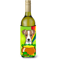 "Caroline's Treasures BB2004LITERK ""Jack Russell Terrier St. Patrick's Day"" Wine Bottle Hugger Koozie, 750ml, Multicolor"