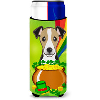 "Caroline's Treasures BB2005MUK ""Jack Russell Terrier St. Patrick's Day Michelob Ultra Koozies for Slim Cans, Multicolor"