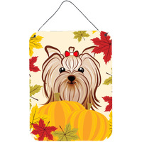 "Caroline's Treasures Yorkie Yorkshire Terrier Thanksgiving Wall or Door Hanging Prints BB2010DS1216, 16HX12W, Multicolor"